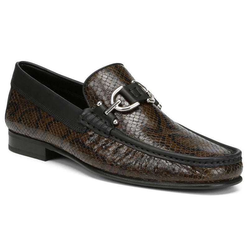 Donald Pliner Dacio Python Print Calf Loafer Shoe Olive