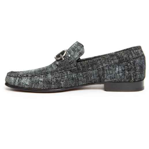 Donald J Pliner Dacio Suede Bit Loafers Black Linen