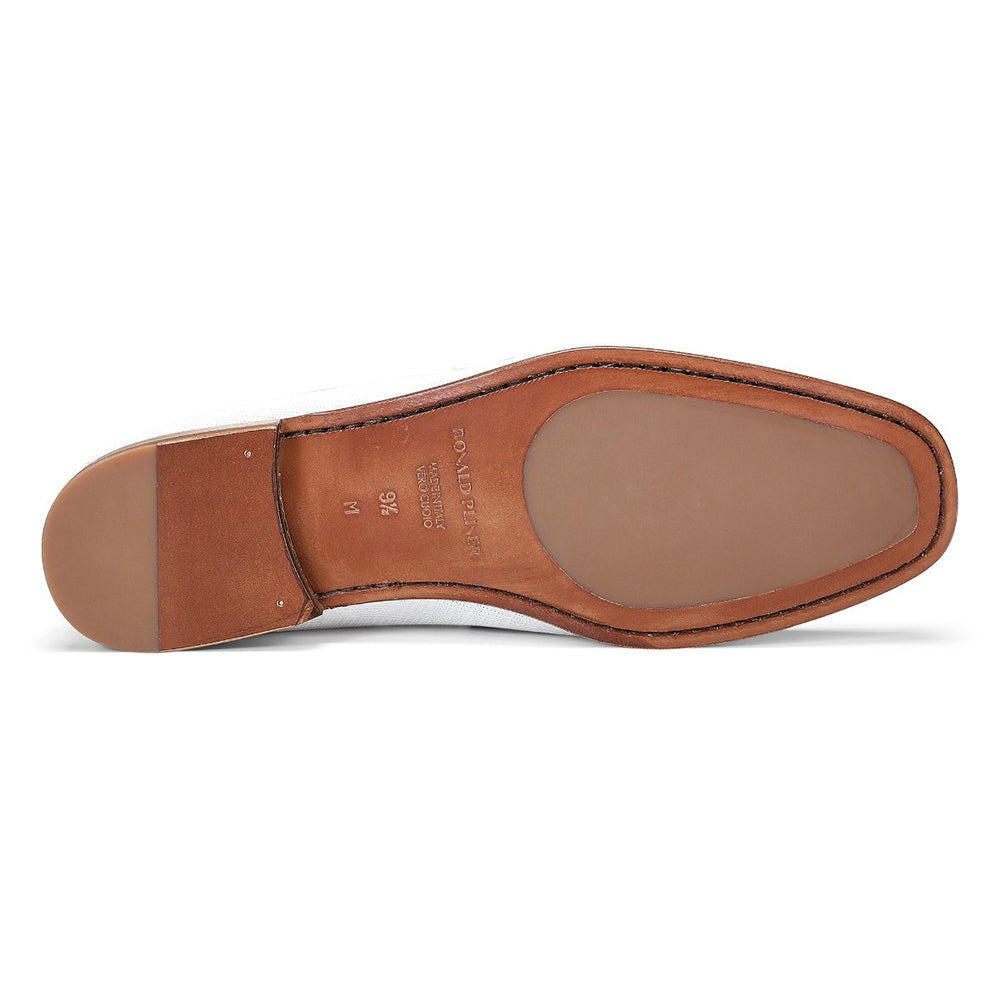 Donald Pliner Dacio Textured Calfskin Loafers Ivory