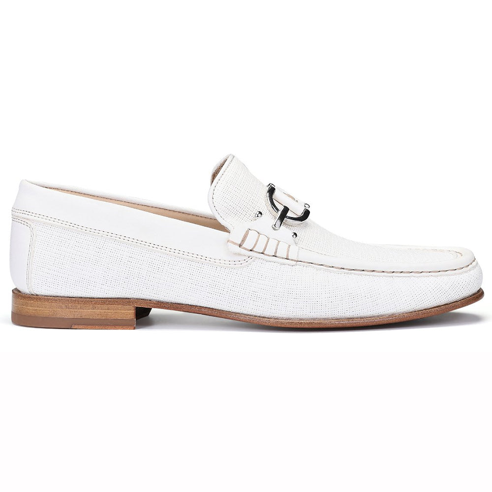 Donald Pliner Dacio Textured Calfskin Loafers Ivory