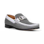 Donald Pliner Dacio Woven Leather Loafers Black / White