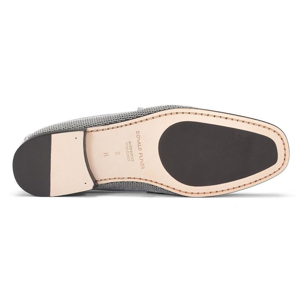 Donald Pliner Dacio Woven Leather Loafers Black / White