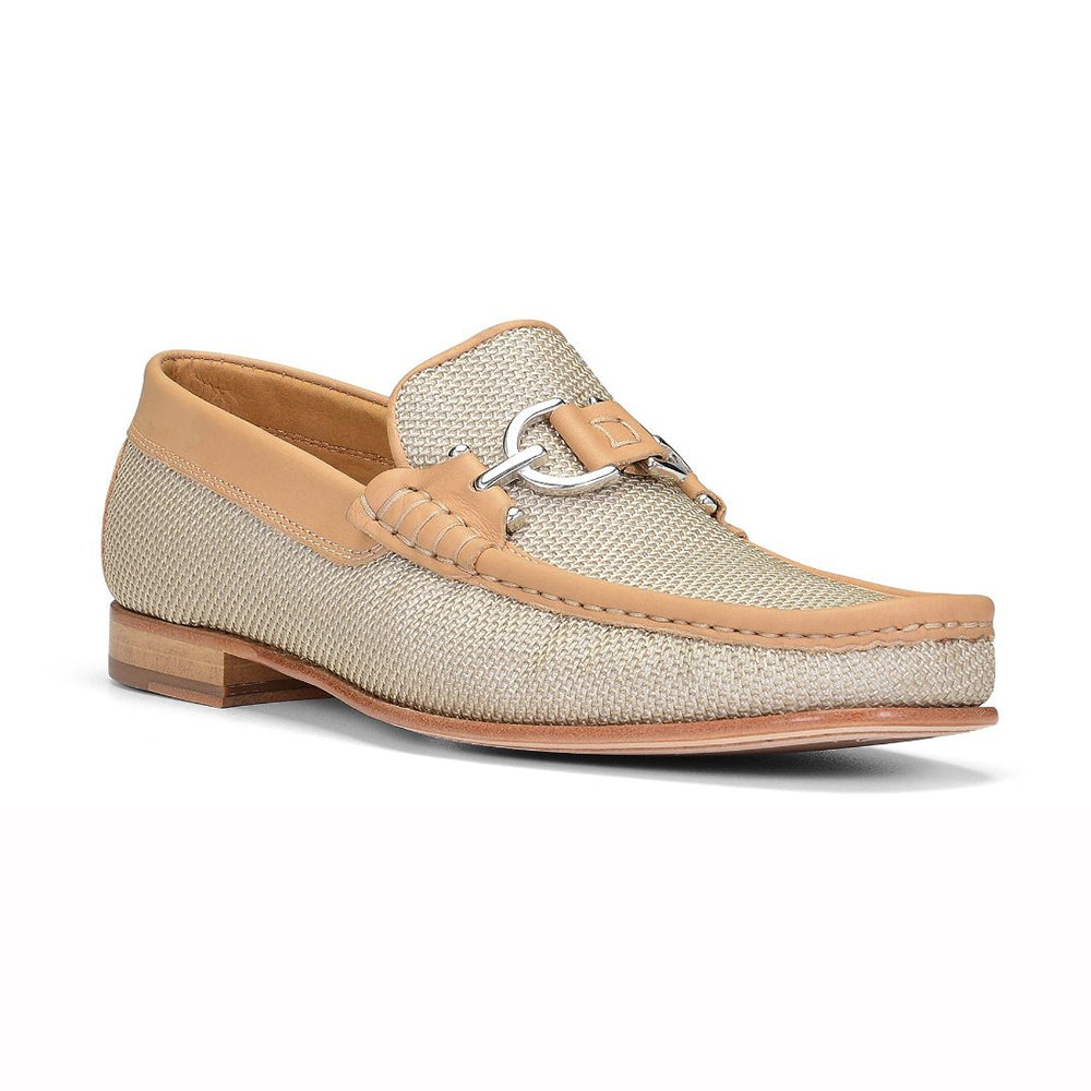 Donald Pliner Dacio Woven Leather Loafers Natural