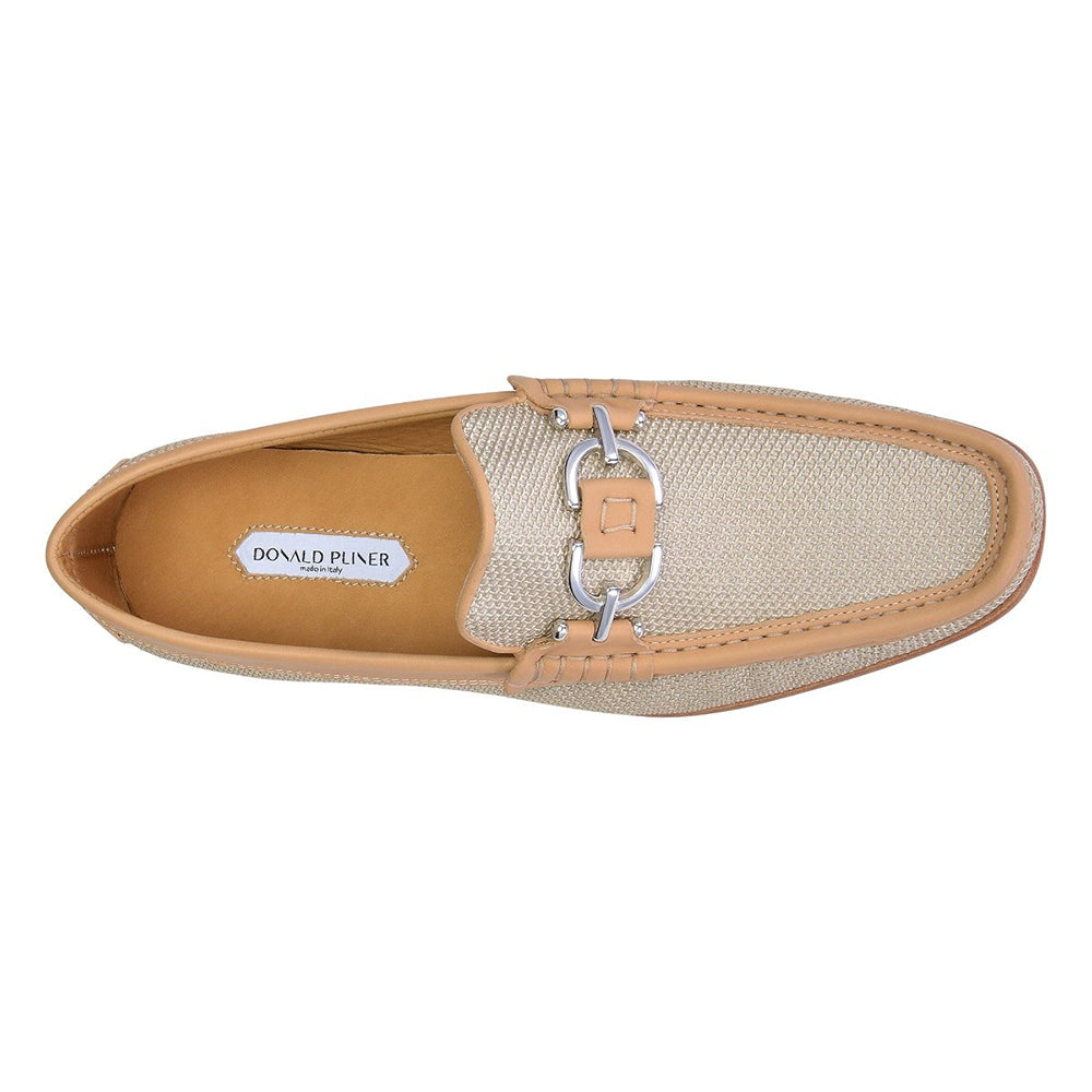 Donald Pliner Dacio Woven Leather Loafers Natural