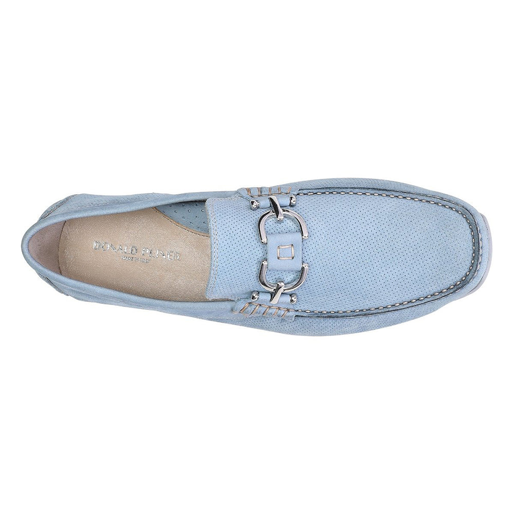 Donald Pliner Daciodr Perforated Nubuck Driver Moccasin Cerulean