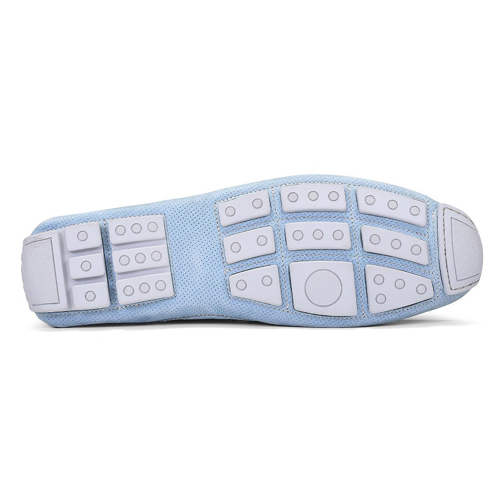 Donald Pliner Daciodr Perforated Nubuck Driver Moccasin Cerulean