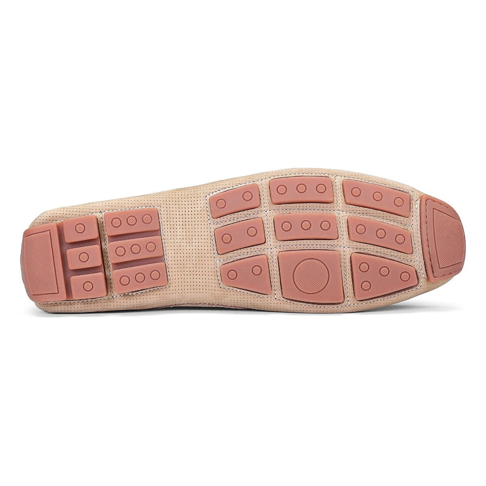 Donald Pliner Daciodr Perforated Nubuck Driver Moccasin Ecru