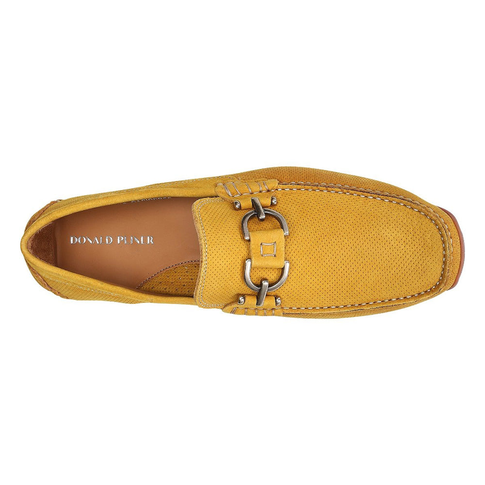Donald Pliner Daciodr Perforated Nubuck Driver Moccasin Ochre