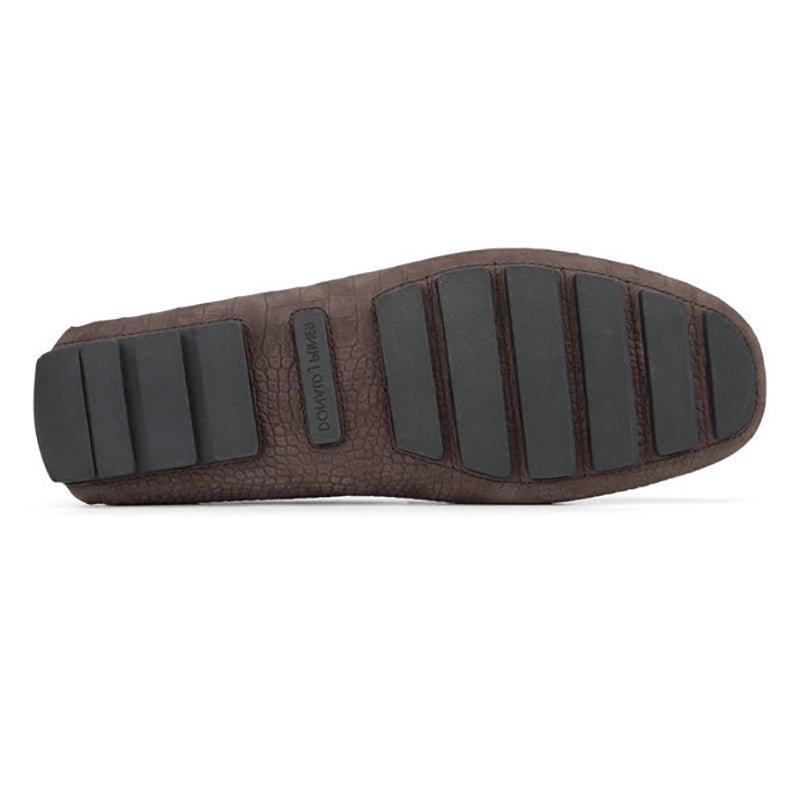 Donald Pliner Derrik Crocco Distress Nubuck Leather Driver Black