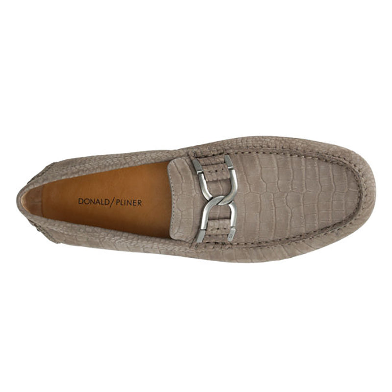 Donald Pliner Derrik Crocco Distress Nubuck Leather Driver Dove