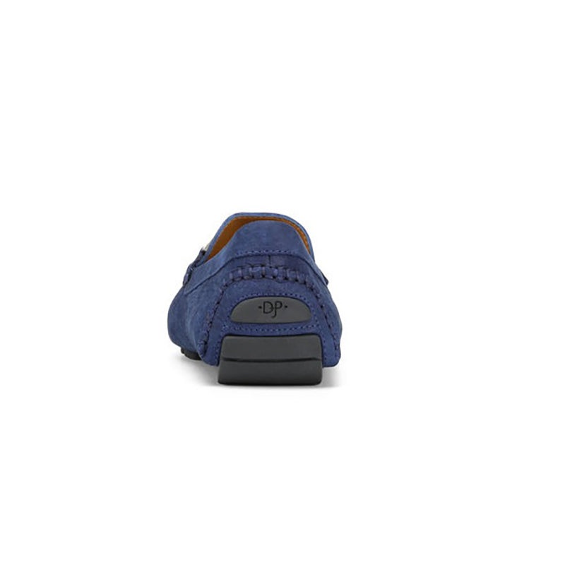 Donald Pliner Derrik Crocco Distress Nubuck Leather Driver Navy