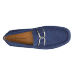 Donald Pliner Derrik Crocco Distress Nubuck Leather Driver Navy