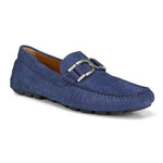 Donald Pliner Derrik Crocco Distress Nubuck Leather Driver Navy