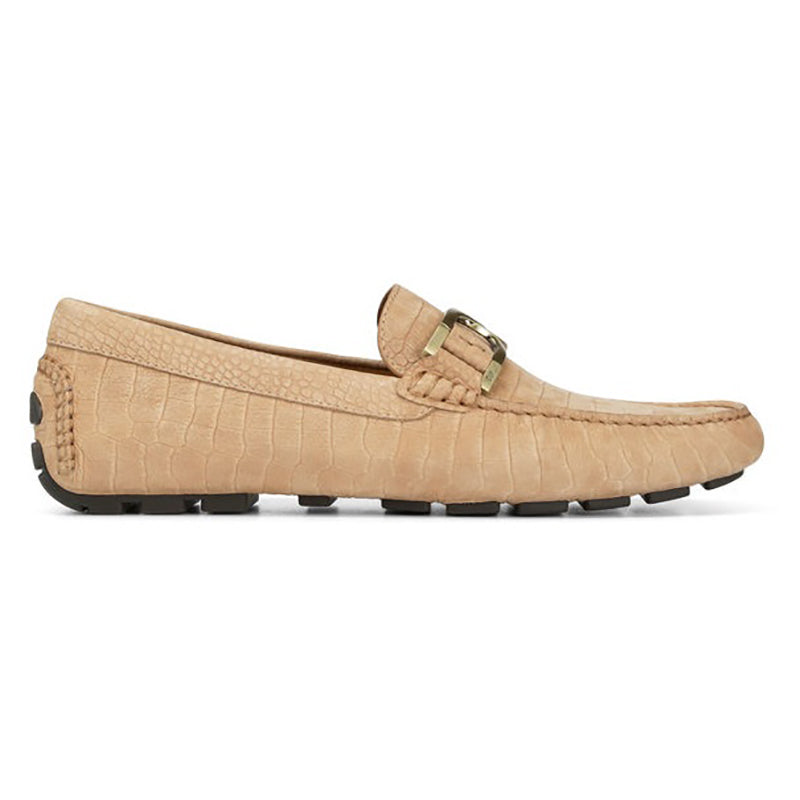 Donald Pliner Derrik Crocco Distress Nubuck Leather Driver Whisky