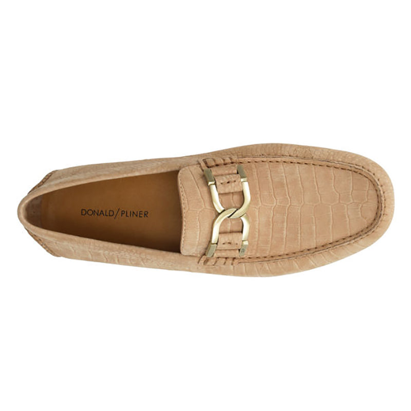 Donald Pliner Derrik Crocco Distress Nubuck Leather Driver Whisky