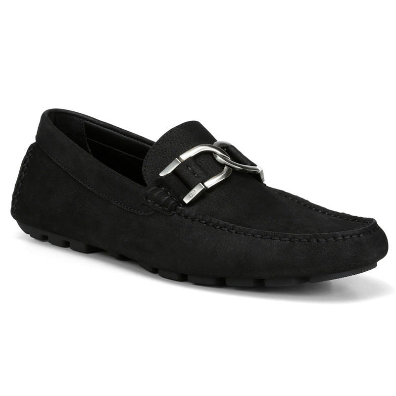 Donald Pliner Derrik Tumbled Nubuck Driver Shoe Black