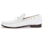 Donald J Pliner Domini Woven Nappa Twist Tie Loafers White