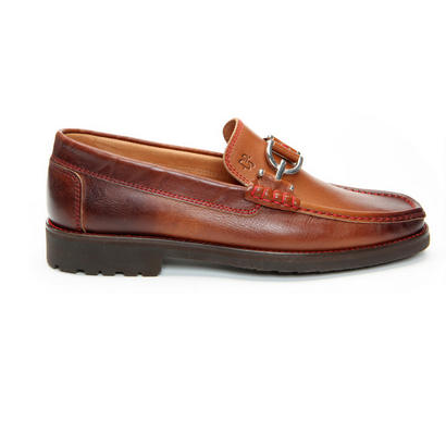 Donald Pliner Dustee 6161 Bit Loafers Tan / Red Stitch