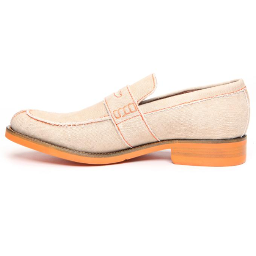 Donald J Pliner Evana Canvas Penny Loafers Sand