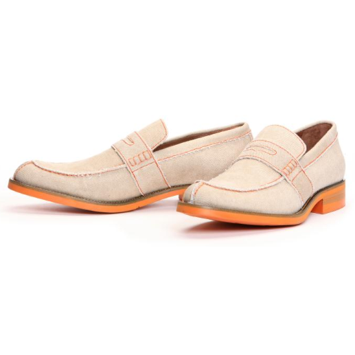 Donald J Pliner Evana Canvas Penny Loafers Sand
