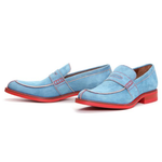 Donald J Pliner Evana Wash Suede Penny Loafers Jean 