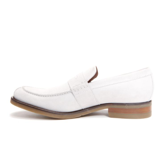 Donald J Pliner Evana Suede Penny Loafers White