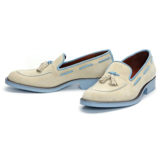 Donald J Pliner Exist Suede Tassel Loafers Dust