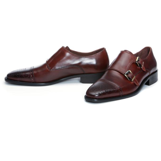 Donald J Pliner Gevan Cap Toe Double Monk Strap Shoes Expresso