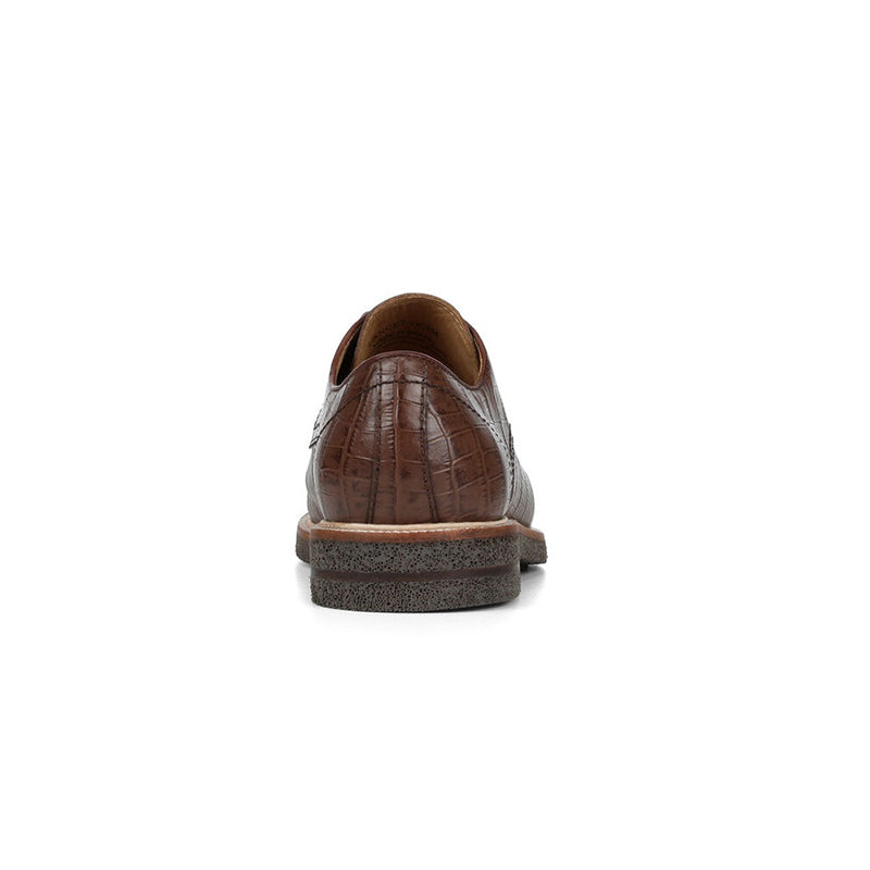 Donald Pliner Lance 2 Crocco Leather Oxford Walnut