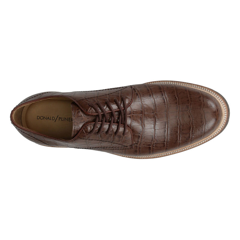 Donald Pliner Lance 2 Crocco Leather Oxford Walnut