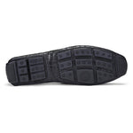 Donald Pliner Lazaro Croco / Woven Calfskin Driver Moccasin Black