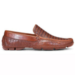Donald Pliner Lazaro Croco / Woven Calfskin Driver Moccasin Cognac