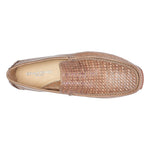 Donald Pliner Lazaro Croco / Woven Calfskin Driver Moccasin Ecru