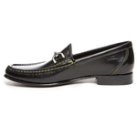Donald J Pliner Nadim Calfskin Bit Loafers Black / Yellow Stitch