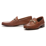 Donald J Pliner Nadim Woven Bit Loafers Tan
