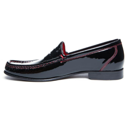 Donald J Pliner Naper Patent Leather Penny Loafers Black