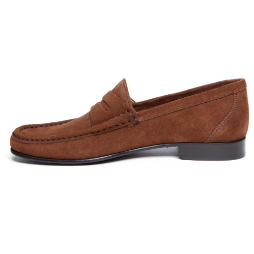 Donald J Pliner Naper Suede Penny Loafers Brown