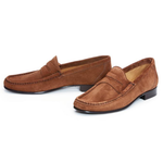 Donald J Pliner Naper Suede Penny Loafers Brown