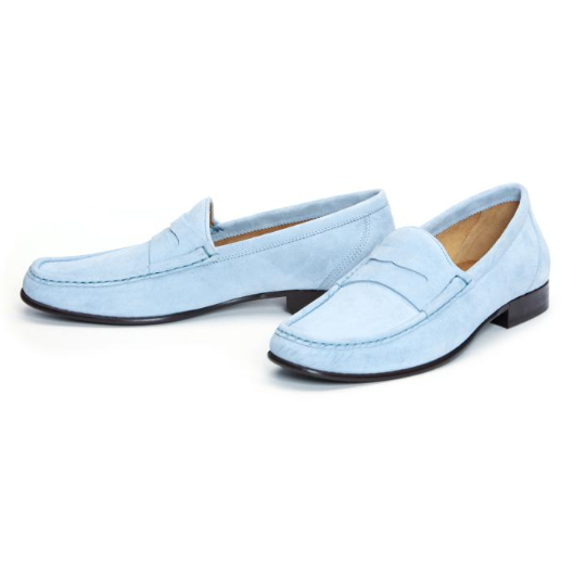Donald J Pliner Naper Suede Penny Loafers Cloud