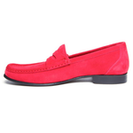 Donald J Pliner Naper Suede Penny Loafers Red