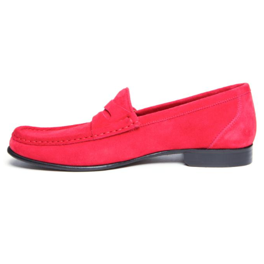 Donald J Pliner Naper Suede Penny Loafers Red