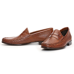 Donald J Pliner Naper Woven Penny Loafers Tan