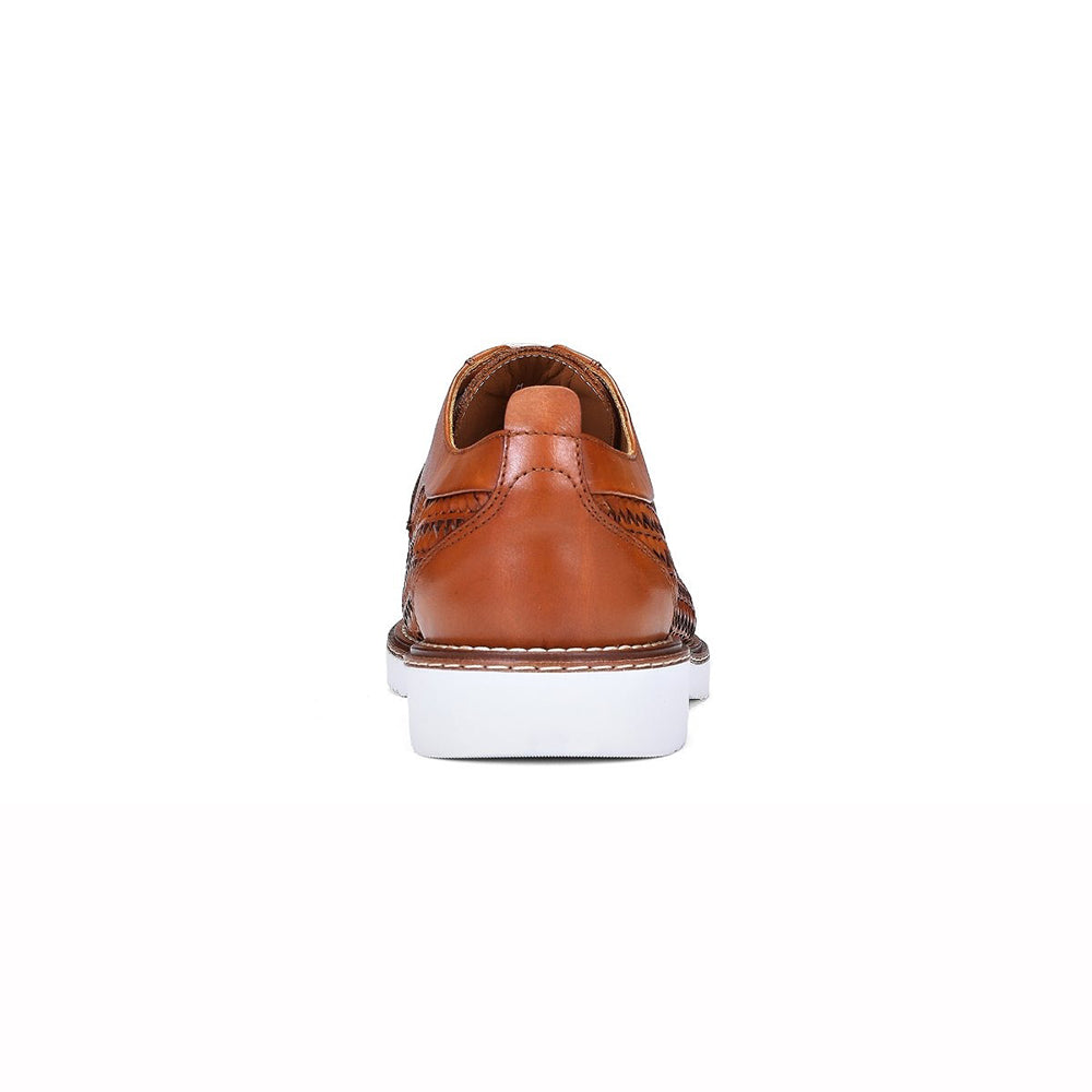 Donald Pliner Rick Woven Calfskin Sneakers Cognac