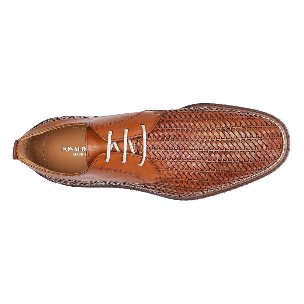 Donald Pliner Rick Woven Calfskin Sneakers Cognac