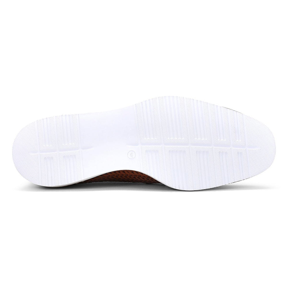 Donald Pliner Rick Woven Calfskin Sneakers Cognac