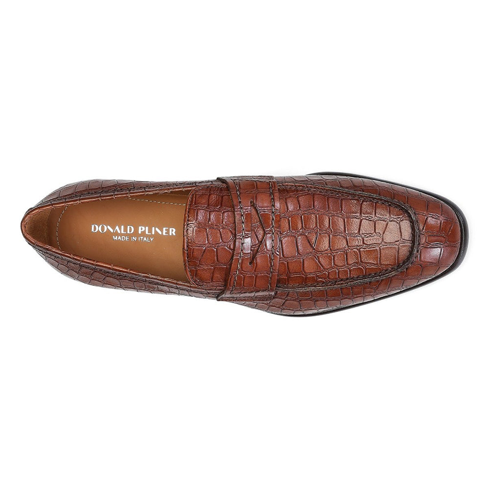 Donald Pliner Robbie Croco Loafers Cognac