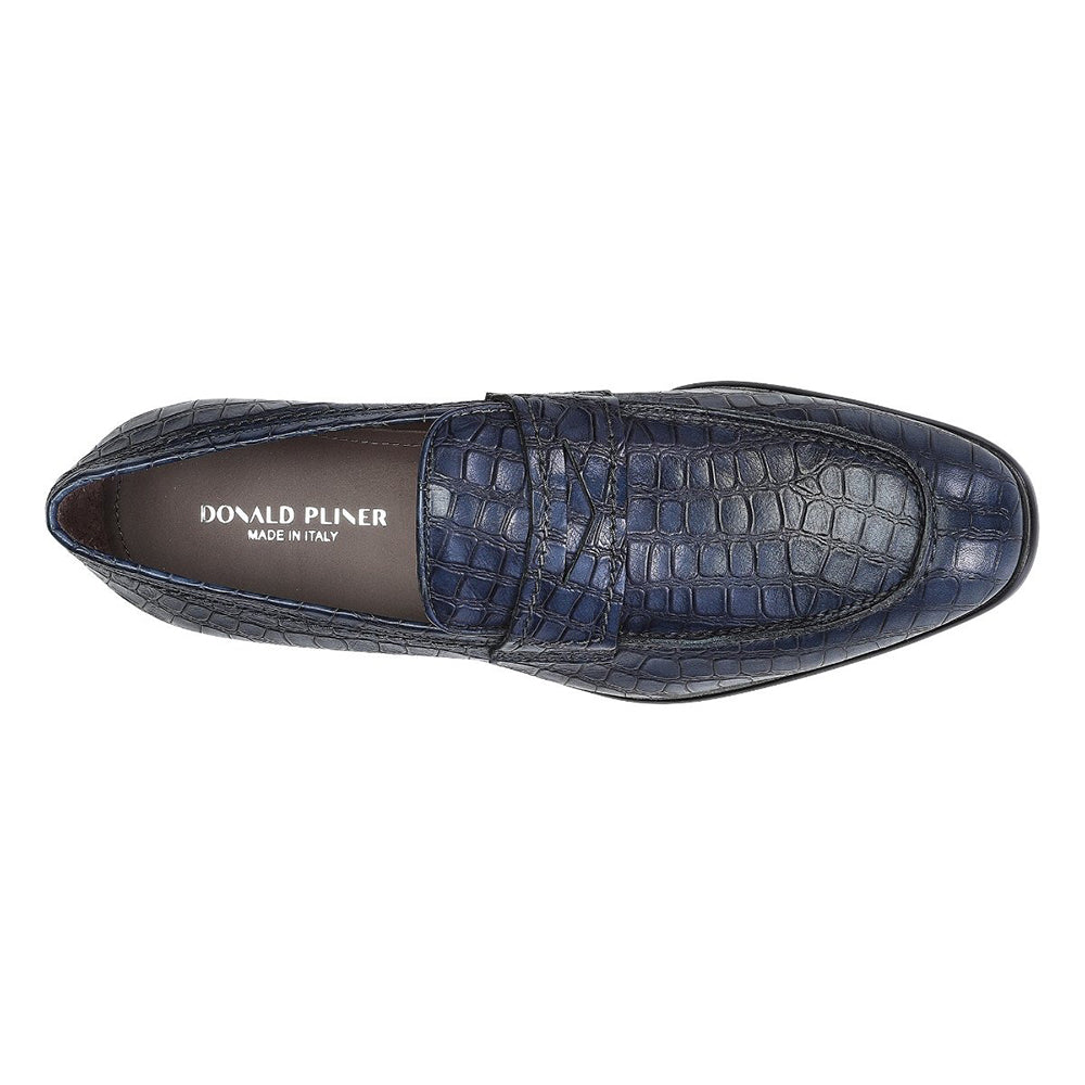 Donald Pliner Robbie Croco Loafers Indigo