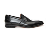 Donald Pliner Salih 06 Baby Calfskin Penny Loafers Black