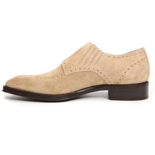 Donald J Pliner Cmonk Suede Double Monk Strap Shoes Sand