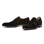 Donald J Pliner Cmonk Suede Double Monk Strap Shoes Black